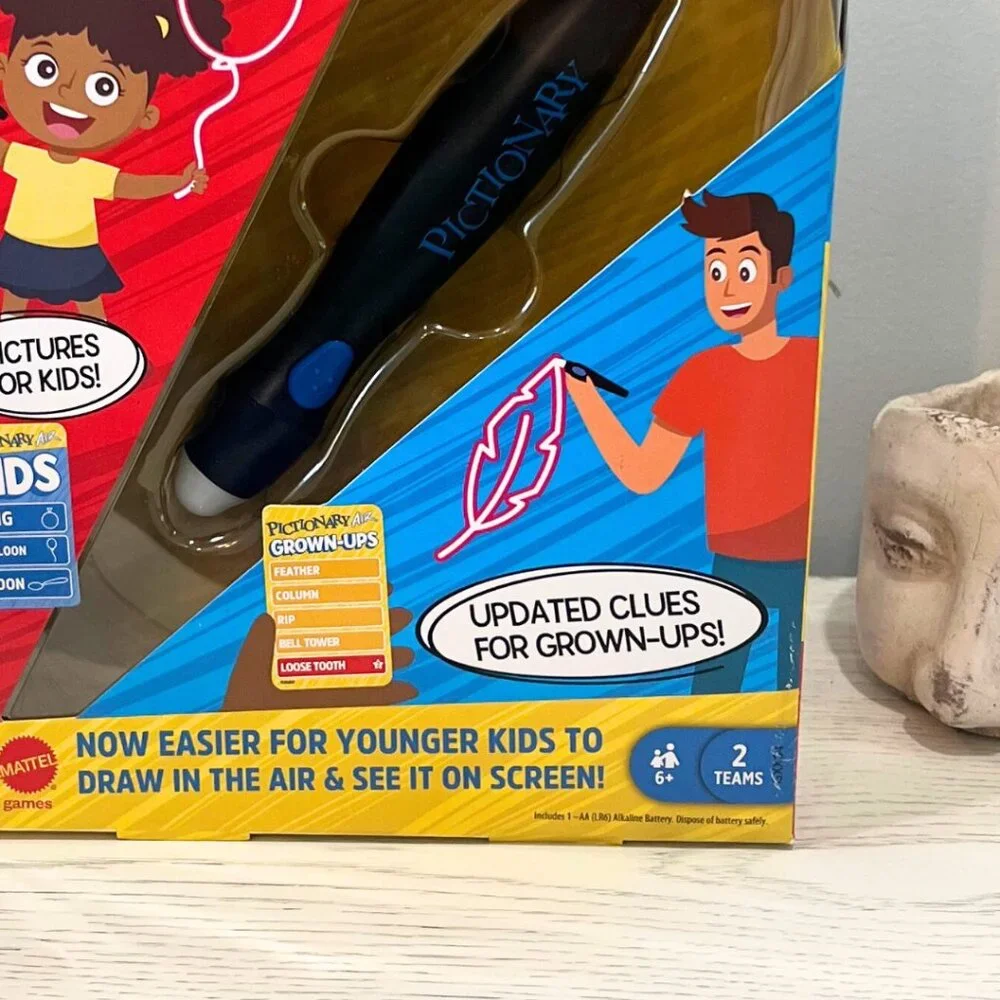 Pictionary Air Kids vs. Grown Ups Brand New Updated Clues Game Night Xmas Gift